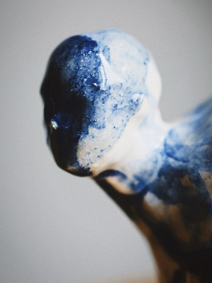 Ceramic sculpture detail from the studio of Kirsi Salo
